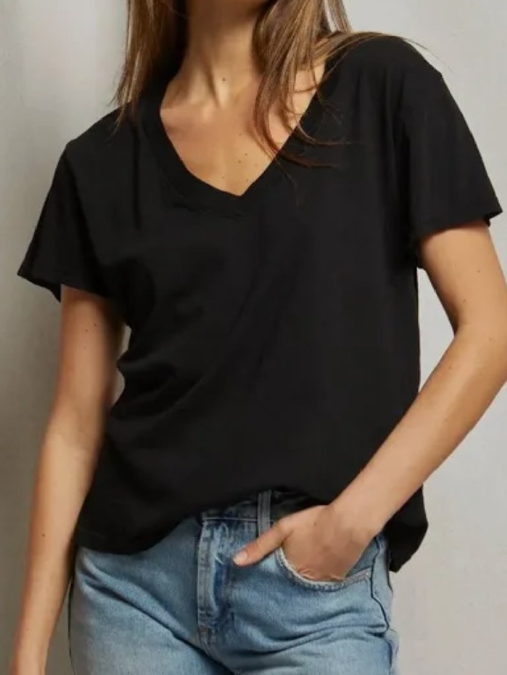 Perfectwhitetee Hendrix V Neck Boxy Tee Shirt